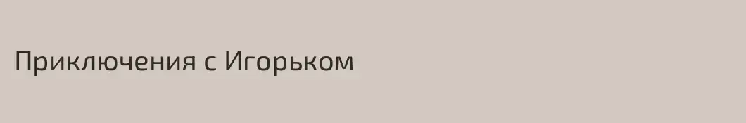 Приключения с Игорьком